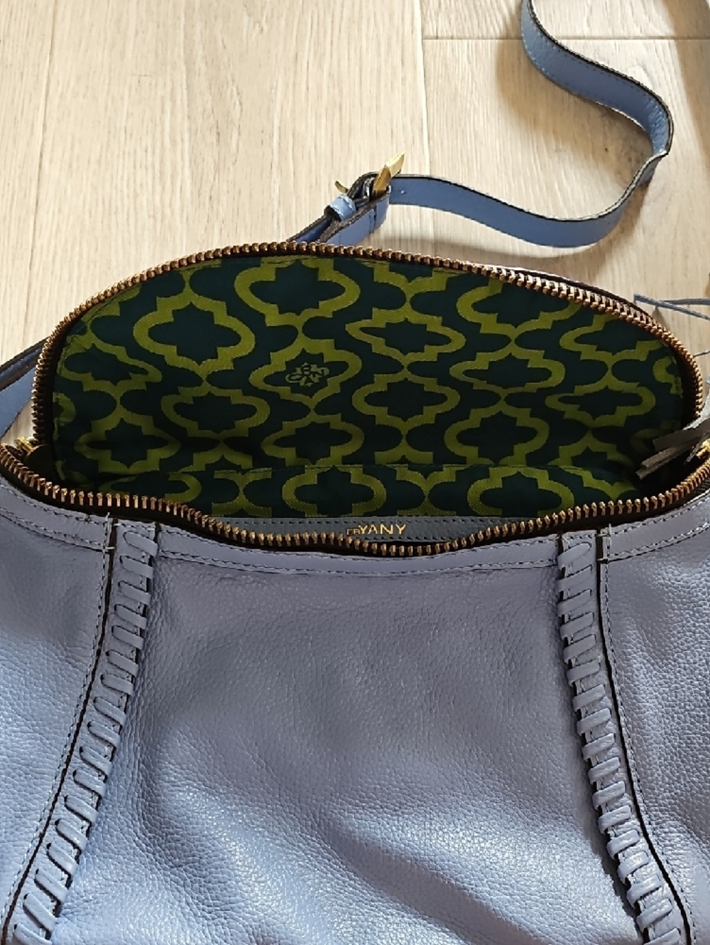 orYANY Light Blue Leather Tassel Crossbody Bag - Picture 4 of 15